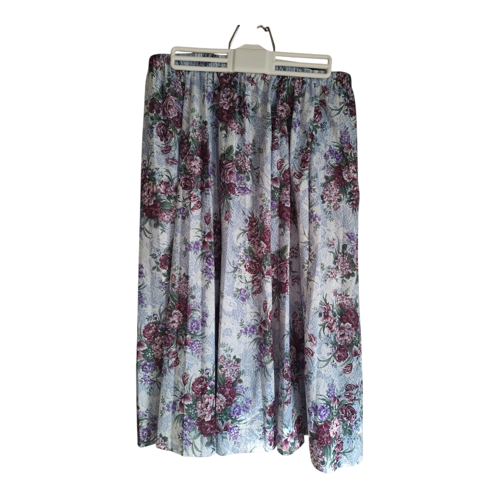 Floral Purple, Blue and White Women's Skirt